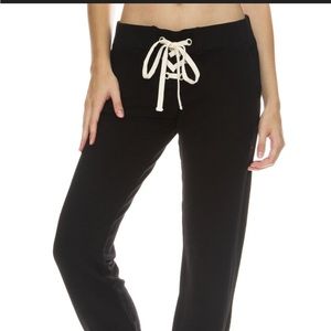 Monrow - charcoal gray lace up sweatpants.  Size xs